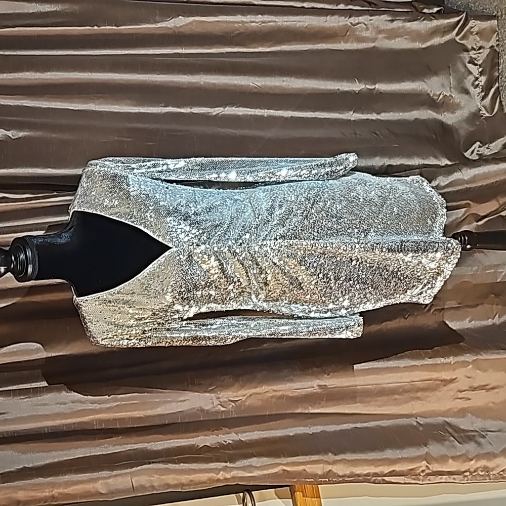 Sequin Plunge Neck Bodycon